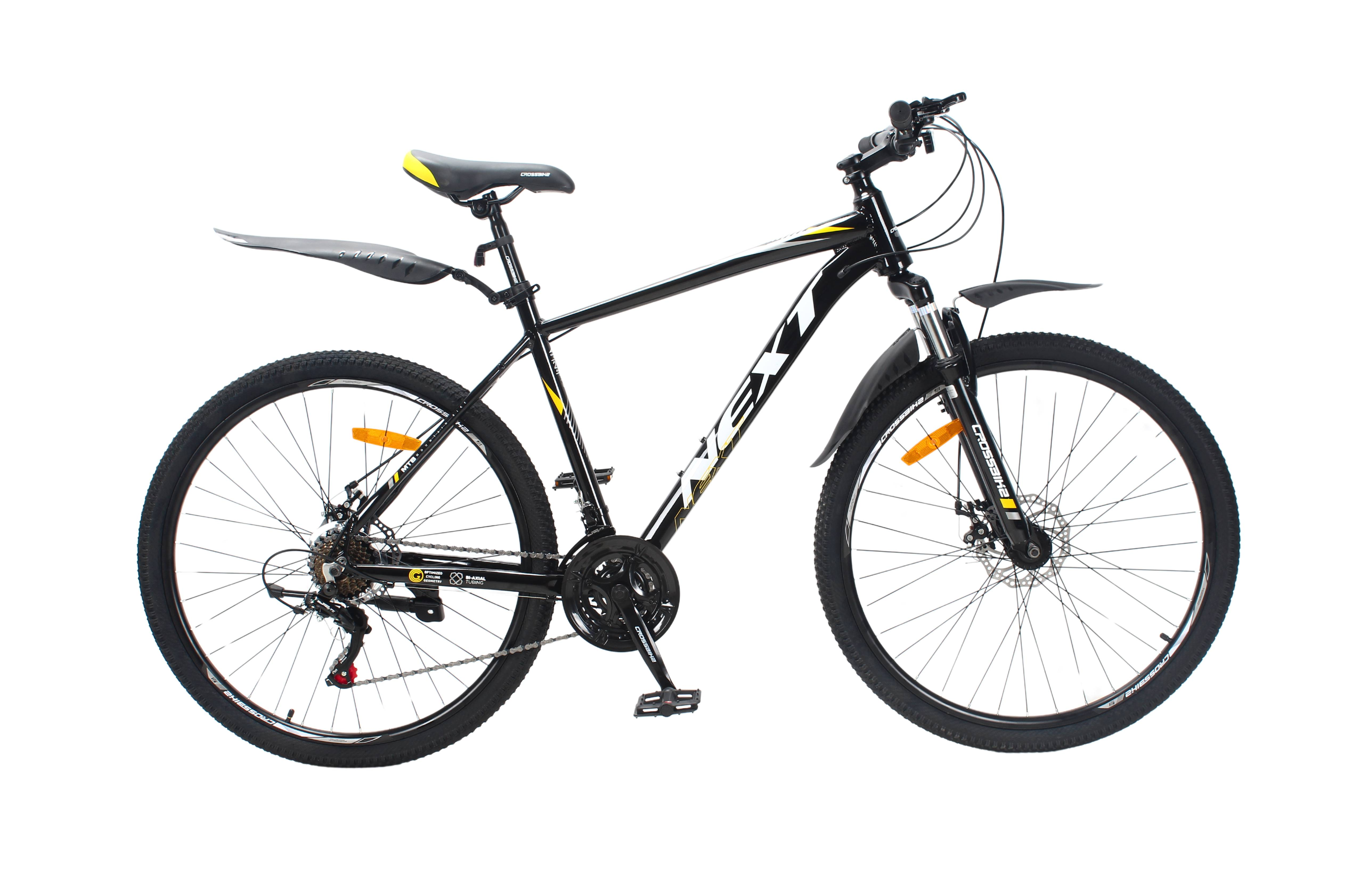 Велосипед Crossbike Next 2025 27,5" 19" Черно-желтый