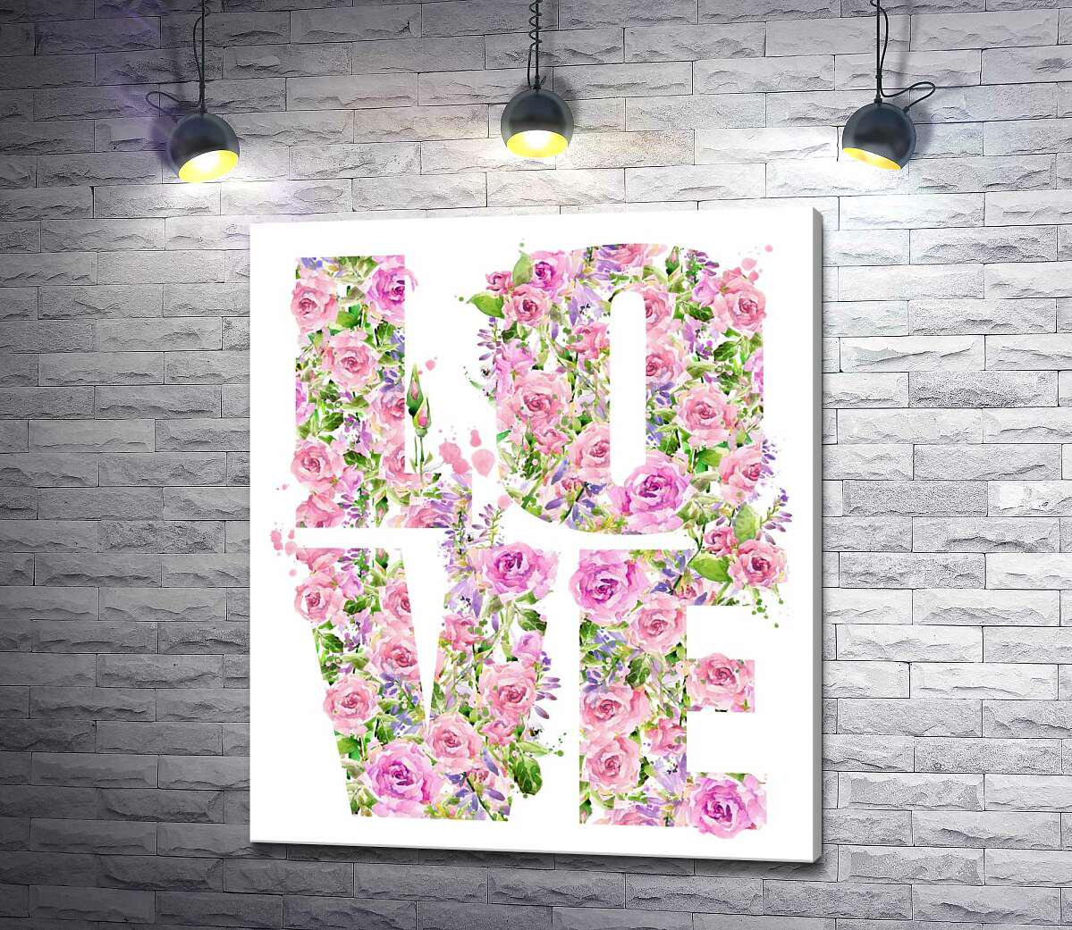 Картина ArtPoster Надпись "love" из цветов роз 110x130 см Модуль №1 (001765)