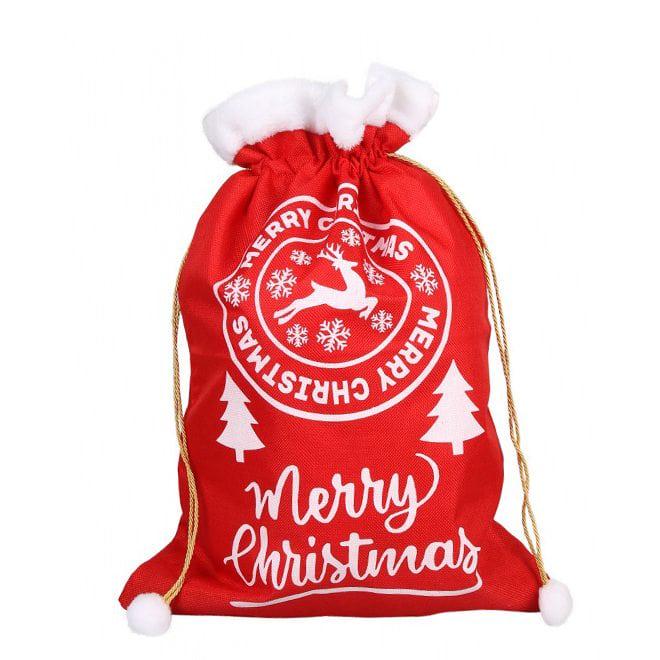 Мешок новогодний Flora Merry Christmas 40х60 см Красный (50137)