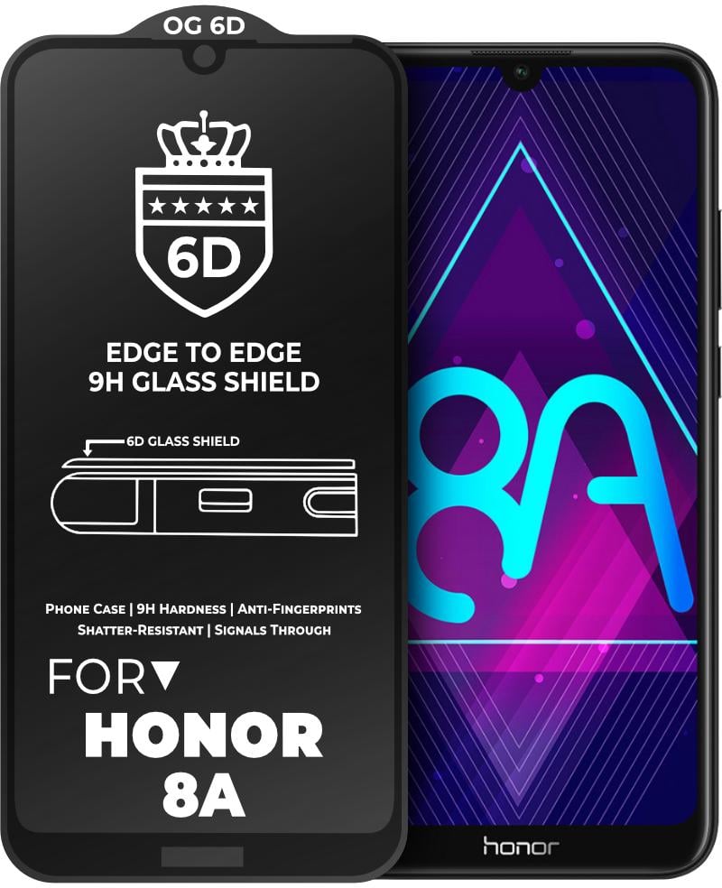 Защитное стекло 6D OG Crown Honor 8A Black (19007) Защитное стекло 6D OG Crown Honor 8A Black (19007)