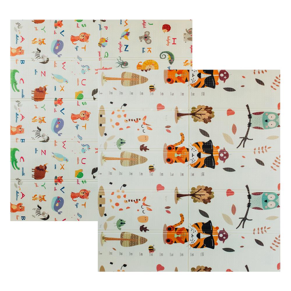 Коврик детский Poppet двусторонний Тигренок в лесу/Мир животных 200х180x1 см (PP020-200)