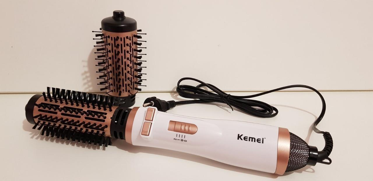 Фен-щетка с керамическим покрытием Kemei KM-8020 Белый