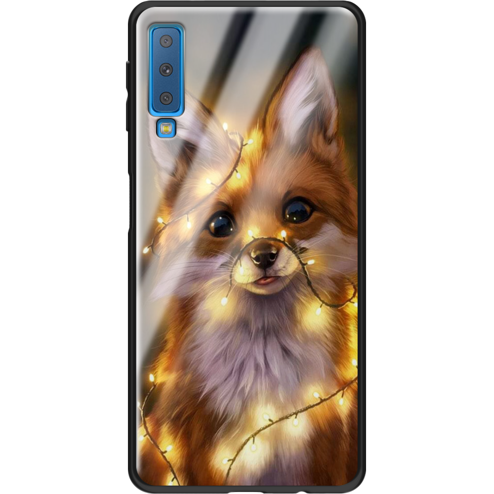 Чохол Boxface Samsung A750 Galaxy A7 2018 Різдвяна Лисичка Чорний силікон зі склом (35481-up2399-37741)