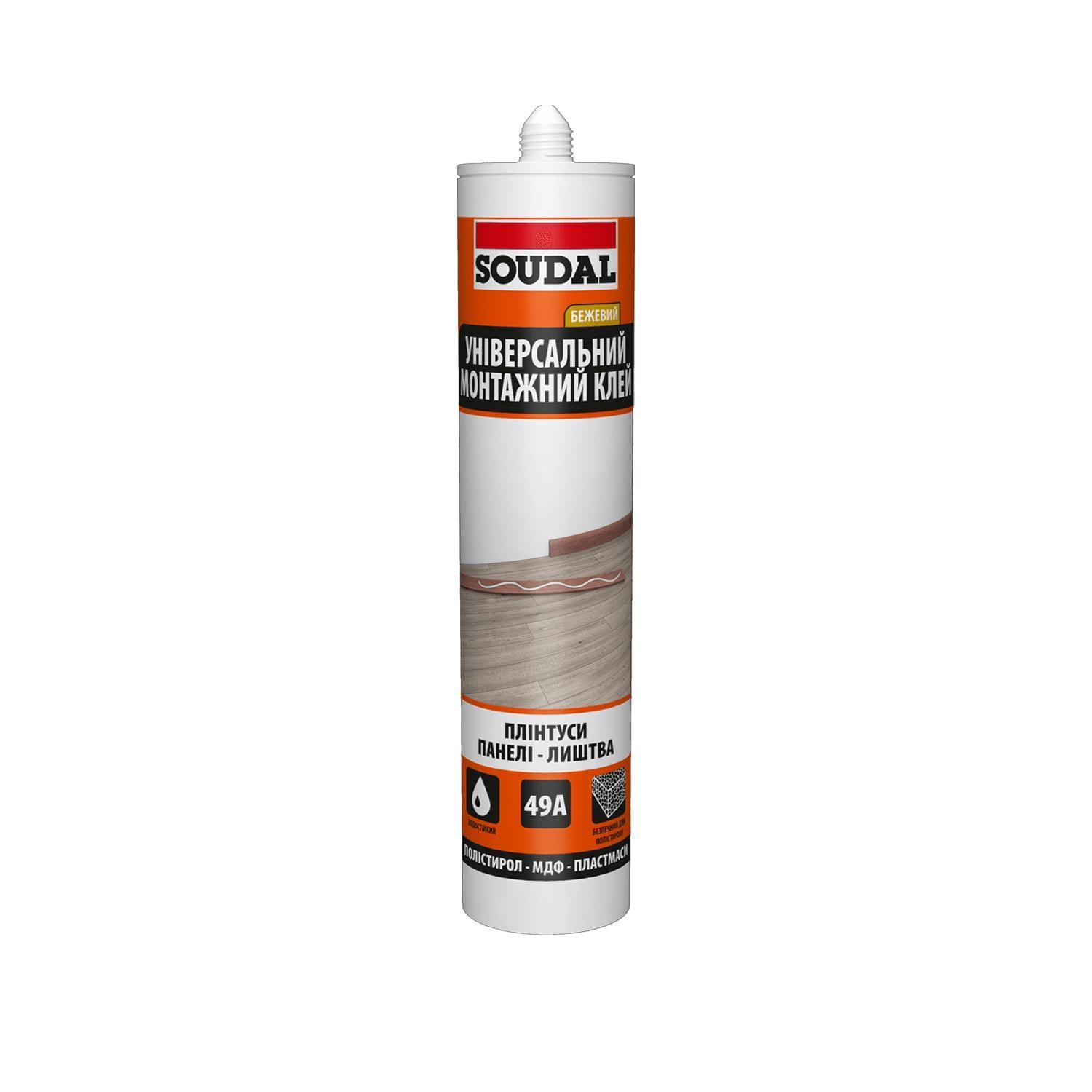 Клей универсальный монтажный SOUDAL 49А 280 мл 6 шт. (000030000049003100) Клей универсальный монтажный SOUDAL 49А 280 мл 6 шт. (000030000049003100)