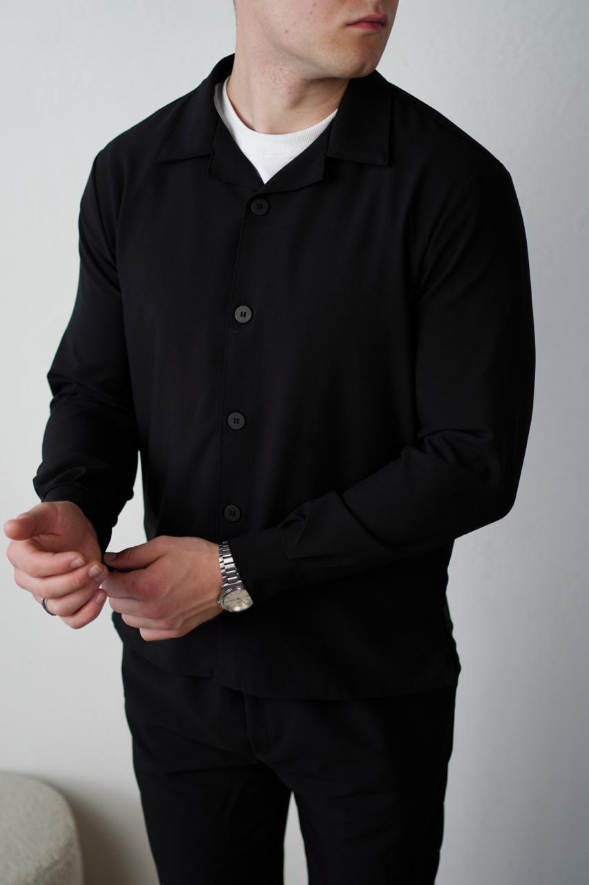 Костюм мужской классический Tiar A0126 рубашка/штаны L Черный (A0126/2) - фото 2