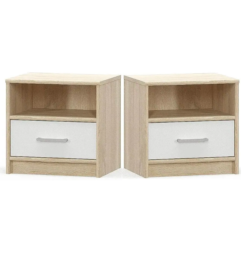 Тумба прикроватная Мебель Сервис Типс 2 шт. Дуб самоа/белый