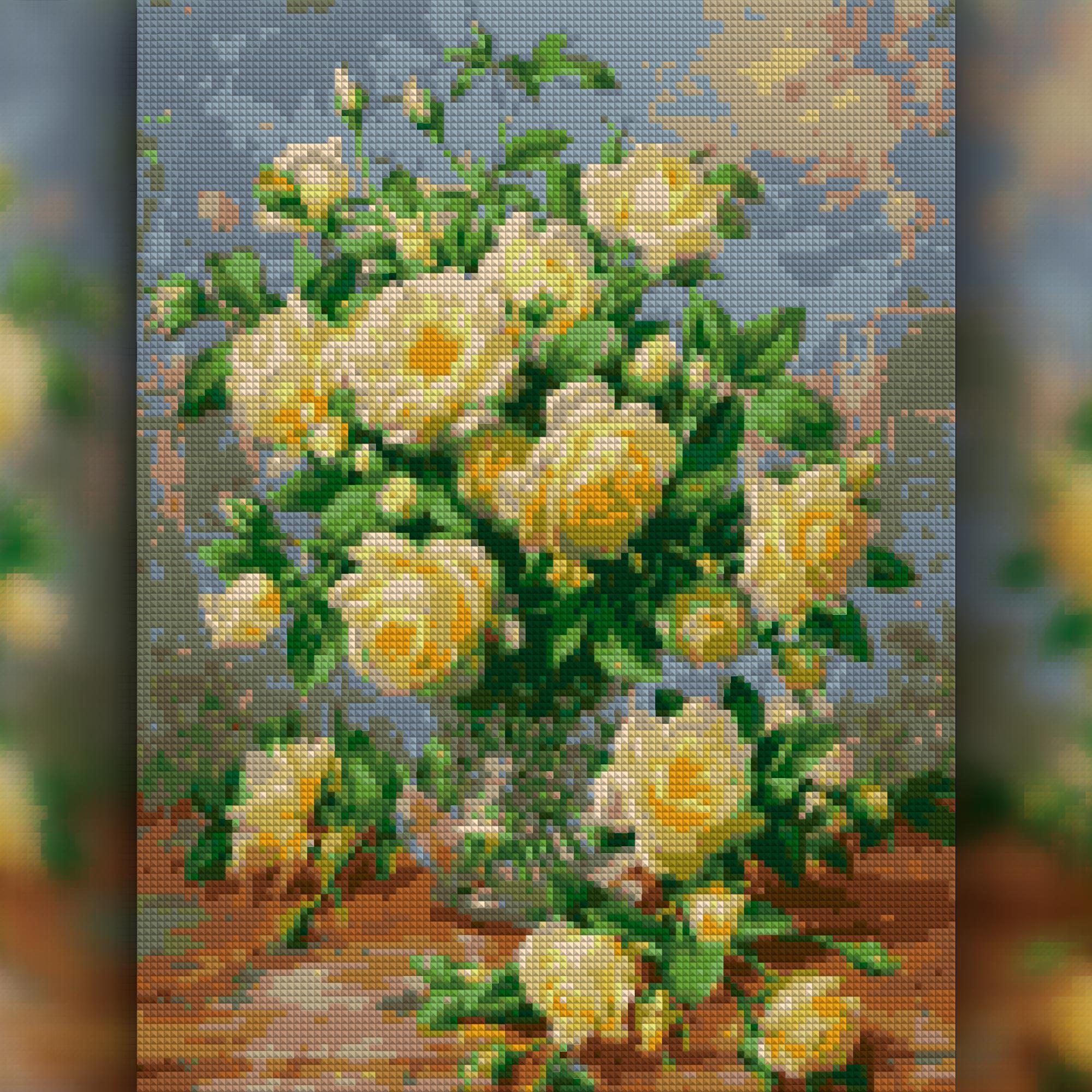 Алмазная мозаика The Wortex Diamonds Желтые Розы 30x40 см (TWD10014M)