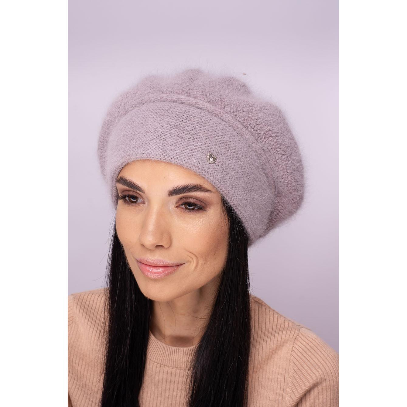 Берет женский двойной ангоровый Leks Жаклин one size Лиловый