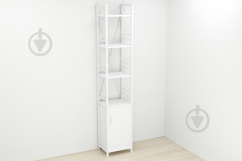 Этажерка 4/34 Ferrum-decor Серии Конект с тумбой  179x34x28 Белый ДСП Белое (FD1049)