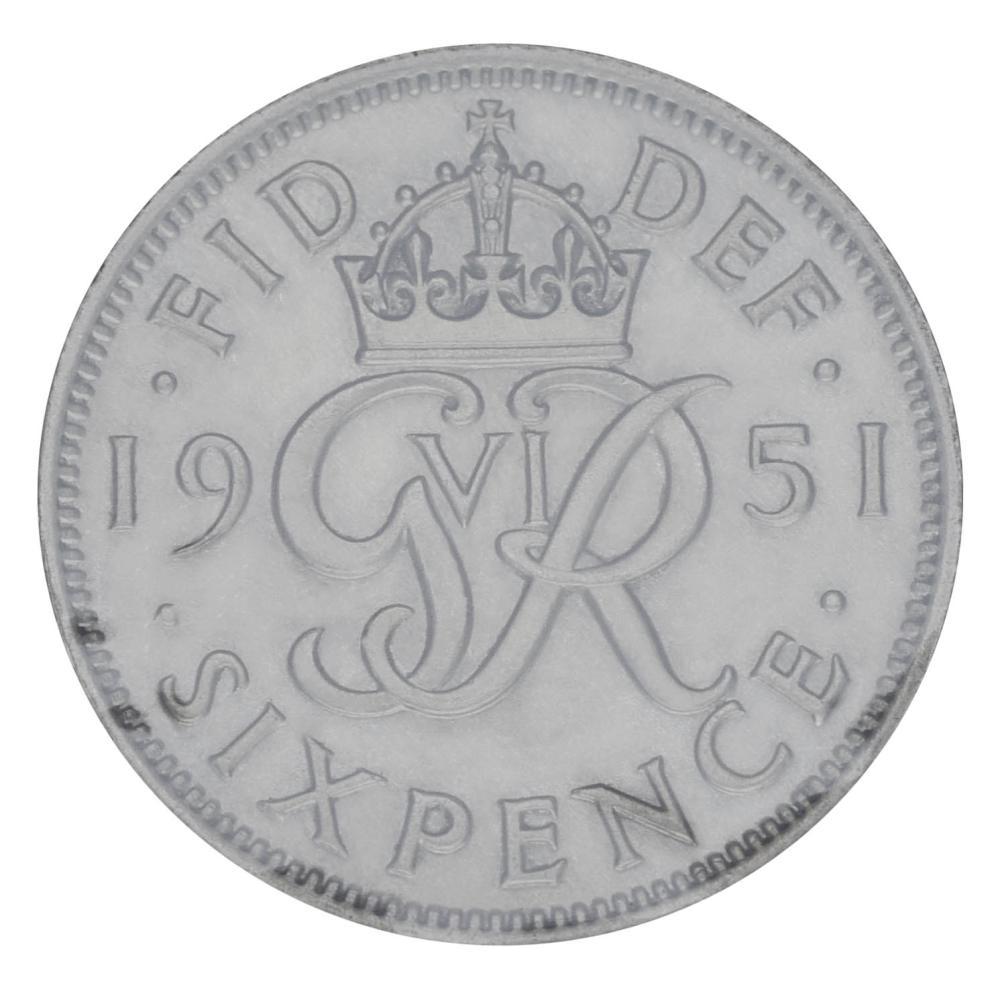 Коллекционная монета Великобритания 6 пенсов 1951 F-VF (М20902)