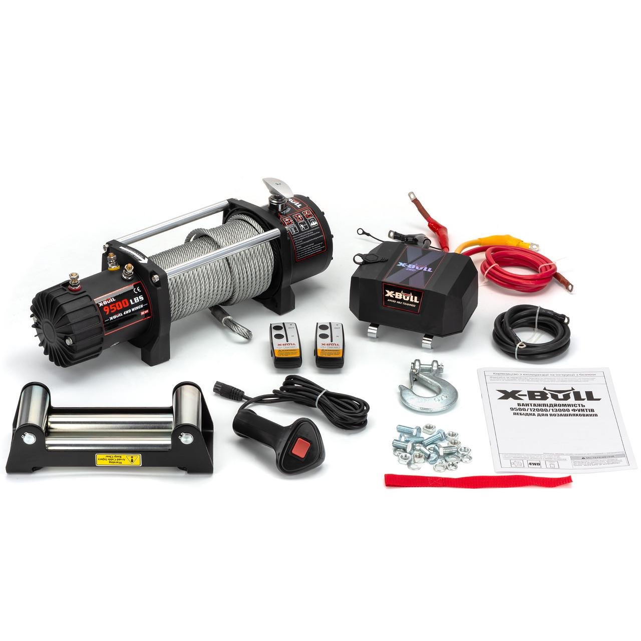 Лебідка автомобільна електрична X-Bull 9500Lbs зі сталевим тросом - фото 2