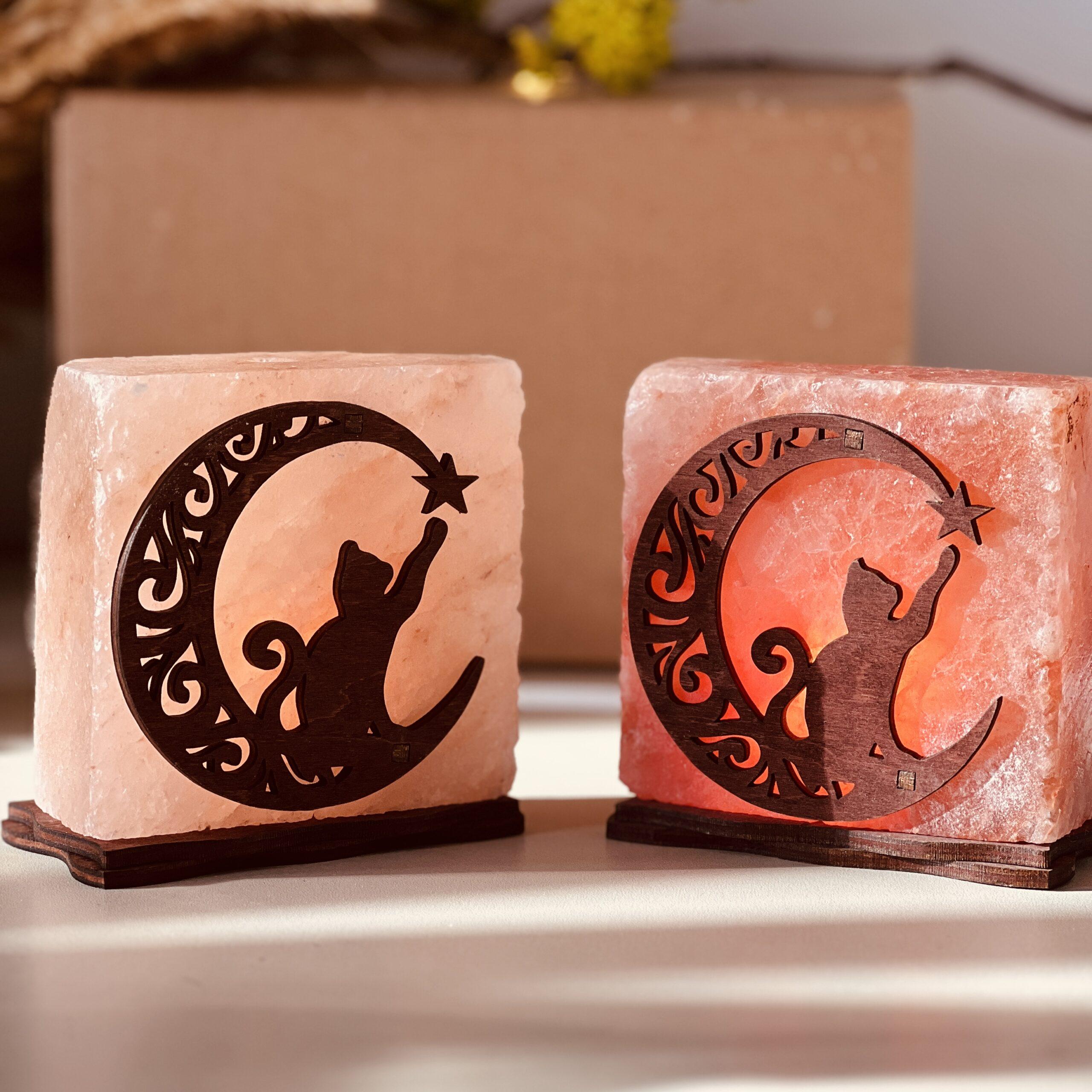 Соляная лампа декоративная Himalayan Кот со звездочкой 1 кг (29902998) - фото 3