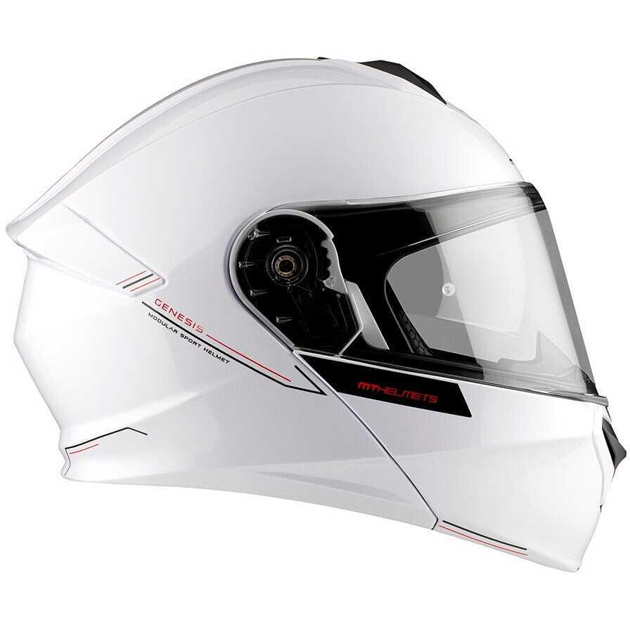 Мотошлем MT HELMETS Genesis SV A0 M Gloss White (29176) - фото 6