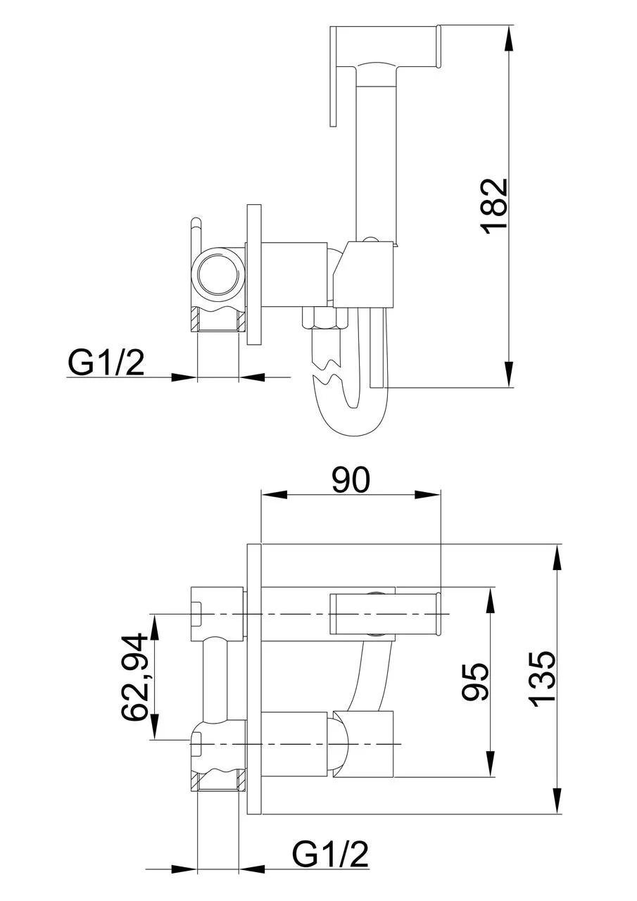 Гигиенический душ Frap F7505 со смесителем Хром (1033774) - фото 3