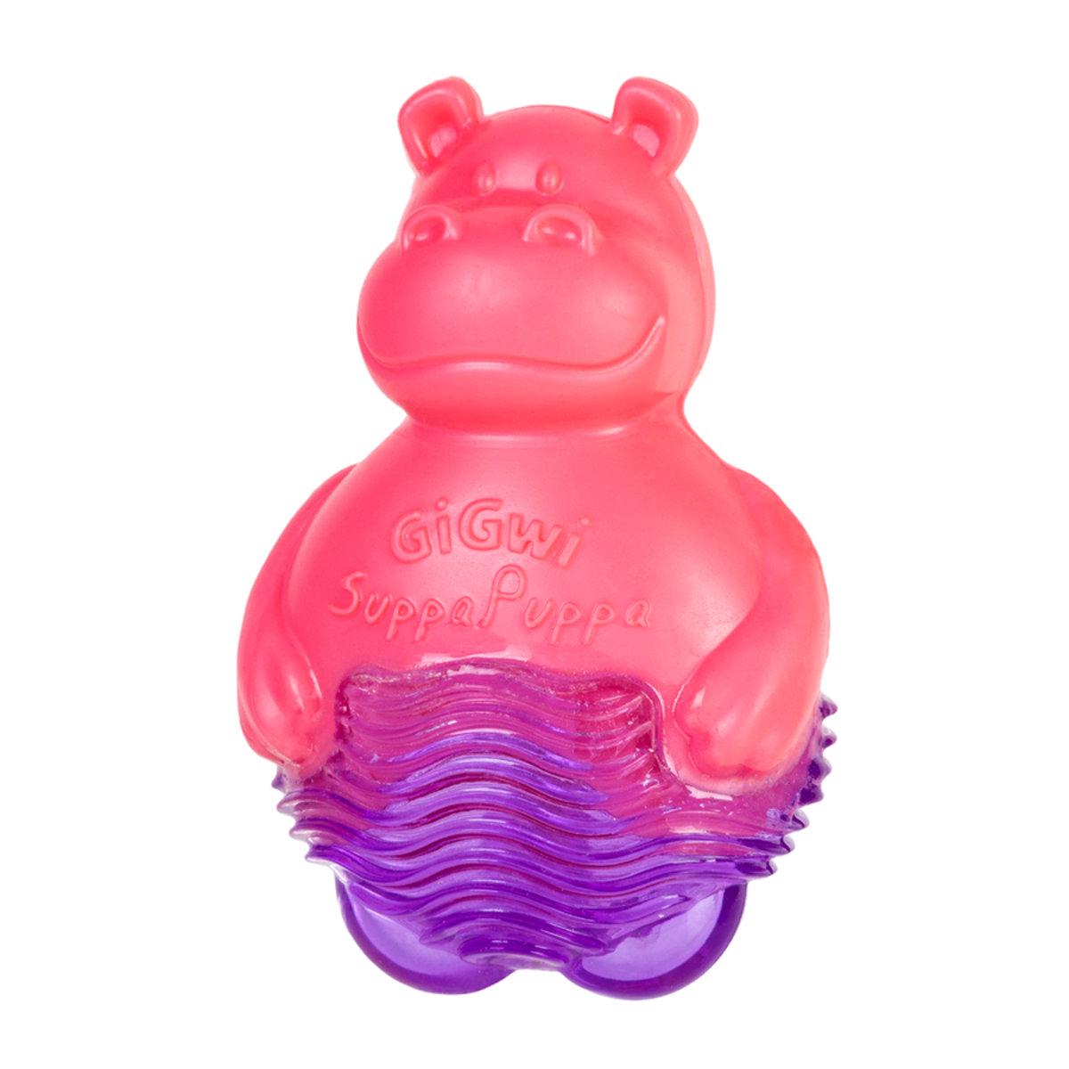 Іграшка для собак GiGwi Suppa Puppa Бегемотик з пищалкою 9 см Рожевий (25881113)