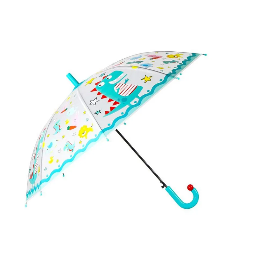 Дитяча парасолька-тростина SUNROZ Cartoon Umbrella Динозаврик напівавтомат 81 см 8 спиць (SUN8798) - фото 1