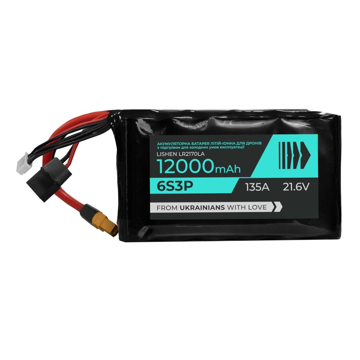 Аккумулятор для FPV дрона BTRY 6s3p Lishen 12000 мАч 21,6 В/135А с подогревом