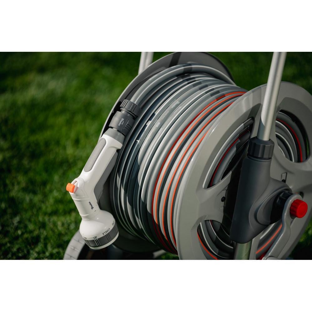 Тележка металлическая со шлангом и аксессуарами 1/2" 30 м Silver Pro Set/White Line (WL-AG33330SET1) - фото 5