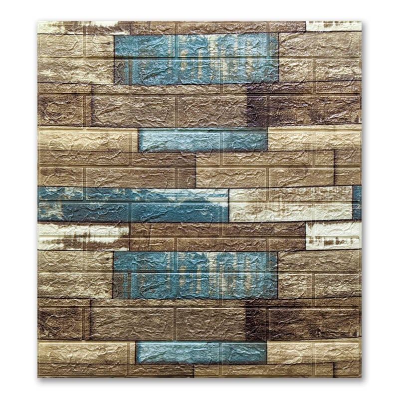 Самоклеящаяся 3D панель Sticker Wall 700x770x5 мм Синее дерево (00214)