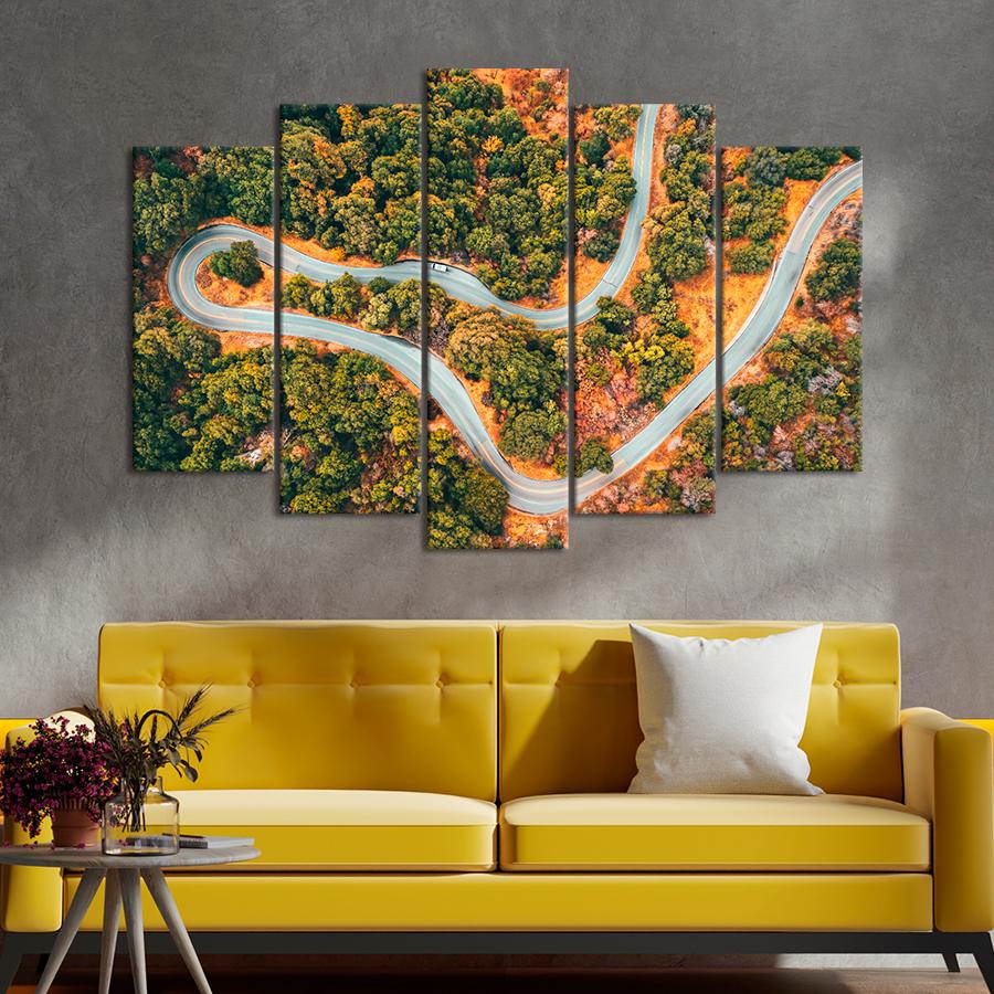 Картина природа Вид сверху на дорожную петлю 112x68 см (A1092-5)