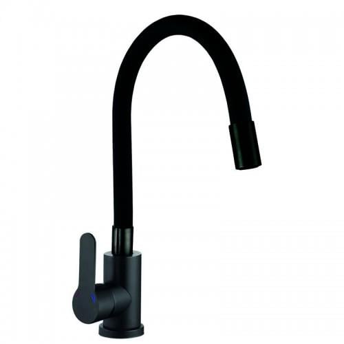 Смеситель Zerix DAX-011 Refl с силиконовым изливом Black (ZX4820)