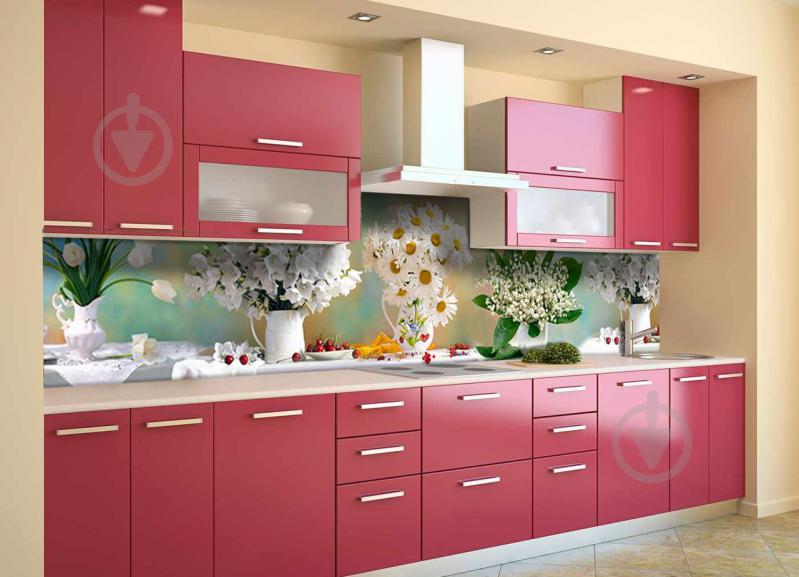 Скинали на кухню Zatarga «Цветы и Ягоды 02» 600х2500 мм виниловая 3Д наклейка кухонный фартук самоклеящаяся Z180324 Скинали на кухню Zatarga «Цветы и Ягоды 02» 600х2500 мм виниловая 3Д наклейка кухонный фартук самоклеящаяся Z180324