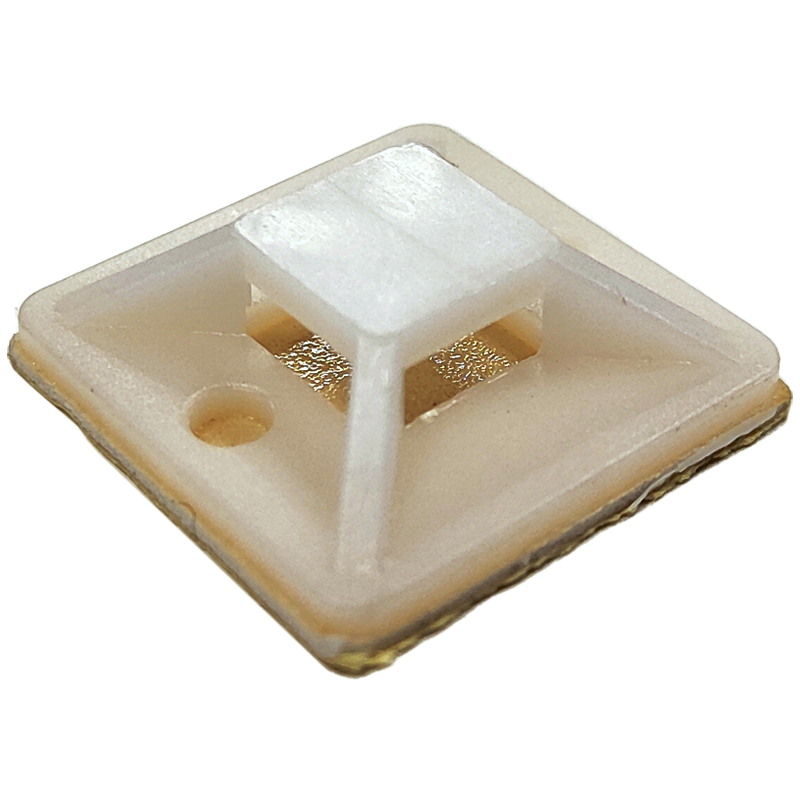 База для двух хомутов/стяжек CNC 25x25 мм нейлон 100 шт. Белый (Б00042865)