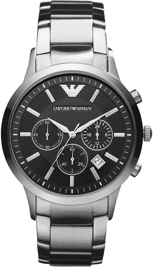 Годинник чоловічий Emporio Armani Renato AR2434 з хронографом Сріблястий/Чорний (AR243414)