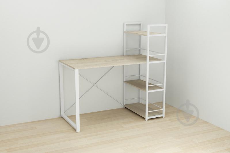 Письменный стол Ferrum-decor Конект c этажеркой 75x120x60 см Дуб Сонома + белый (XK00190)