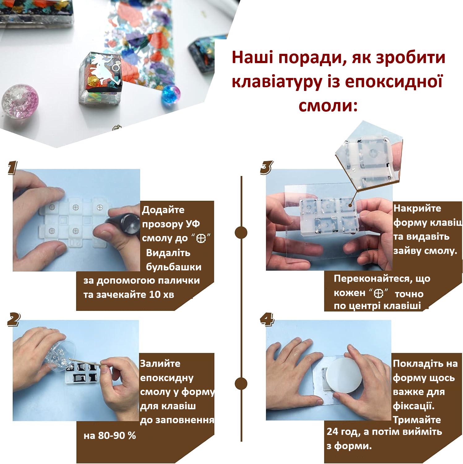 Набір форм LET'S RESIN 6в1 для виготовлення клавіатури з епоксидної смоли з пристроєм для знімання клавіш - фото 4 Набір форм LET'S RESIN 6в1 для виготовлення клавіатури з епоксидної смоли з пристроєм для знімання клавіш - фото 4