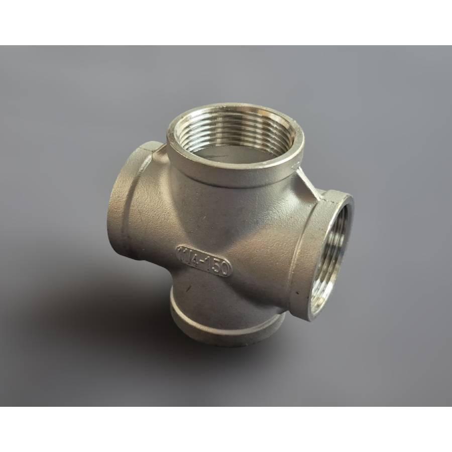 Крестовина резьбовая Ду32 равнопроходная н/ж сталь AISI304 ВР BSPP Class 150 1-1/4" (29203331) - фото 4 Крестовина резьбовая Ду32 равнопроходная н/ж сталь AISI304 ВР BSPP Class 150 1-1/4" (29203331) - фото 4