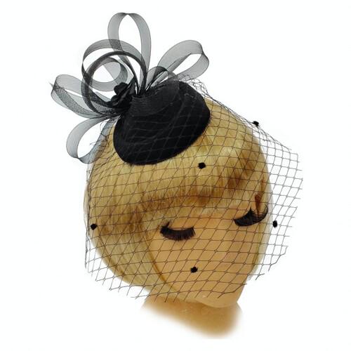 Шляпка Кейт с вуалью Seta Decor 17-746BLK Шляпка Кейт с вуалью Seta Decor 17-746BLK