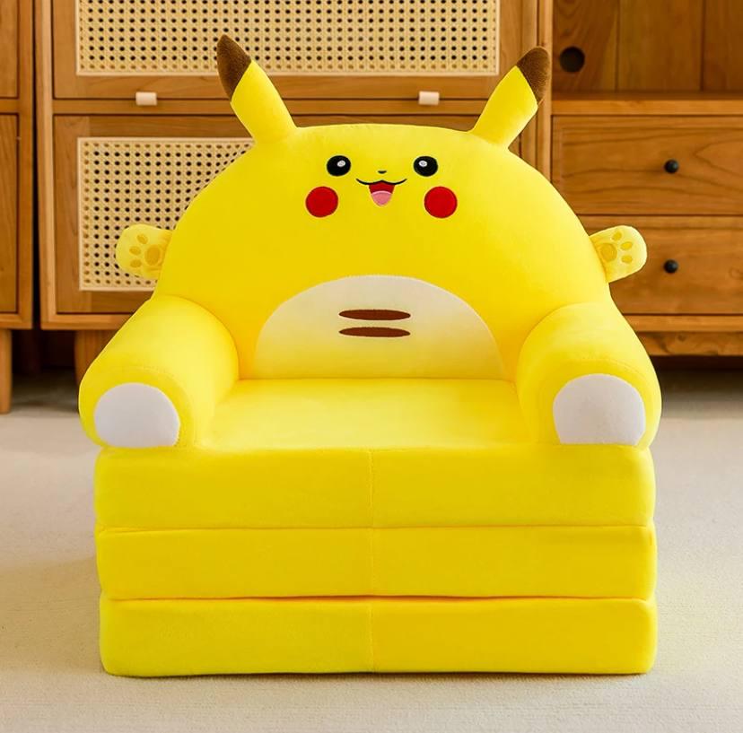 Мягкое кресло детское плюшевое Пикачу Покемон трехсекционное бескаркасное Желтый (668902) Мягкое кресло детское плюшевое Пикачу Покемон трехсекционное бескаркасное Желтый (668902)
