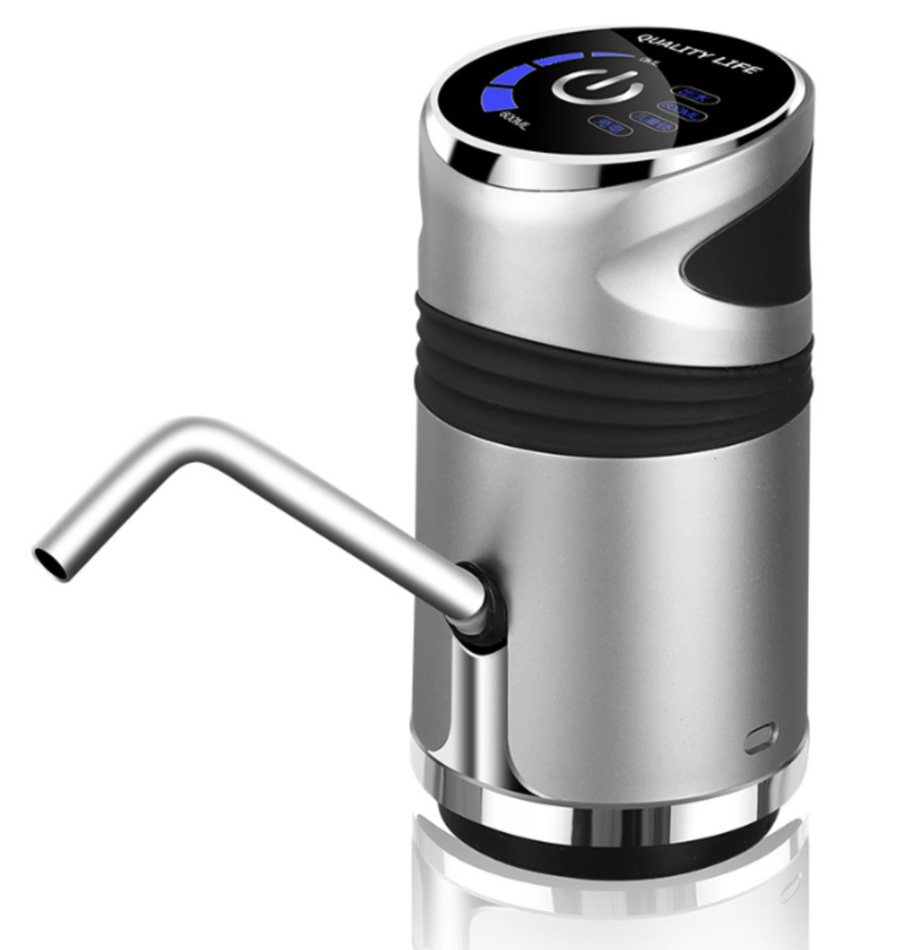 Помпа для воды аккумуляторная 1200 мАч сенсорная для бутылки USB Серебро (Е500113)