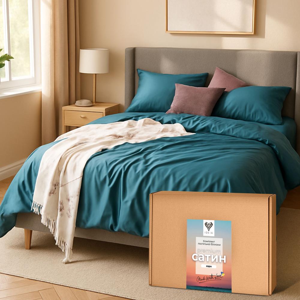Комплект постільної білизни IDEIA сатин бавовна преміум євро 200х220 см М’ятний (26825) - фото 1 Комплект постільної білизни IDEIA сатин бавовна преміум євро 200х220 см М’ятний (26825) - фото 1