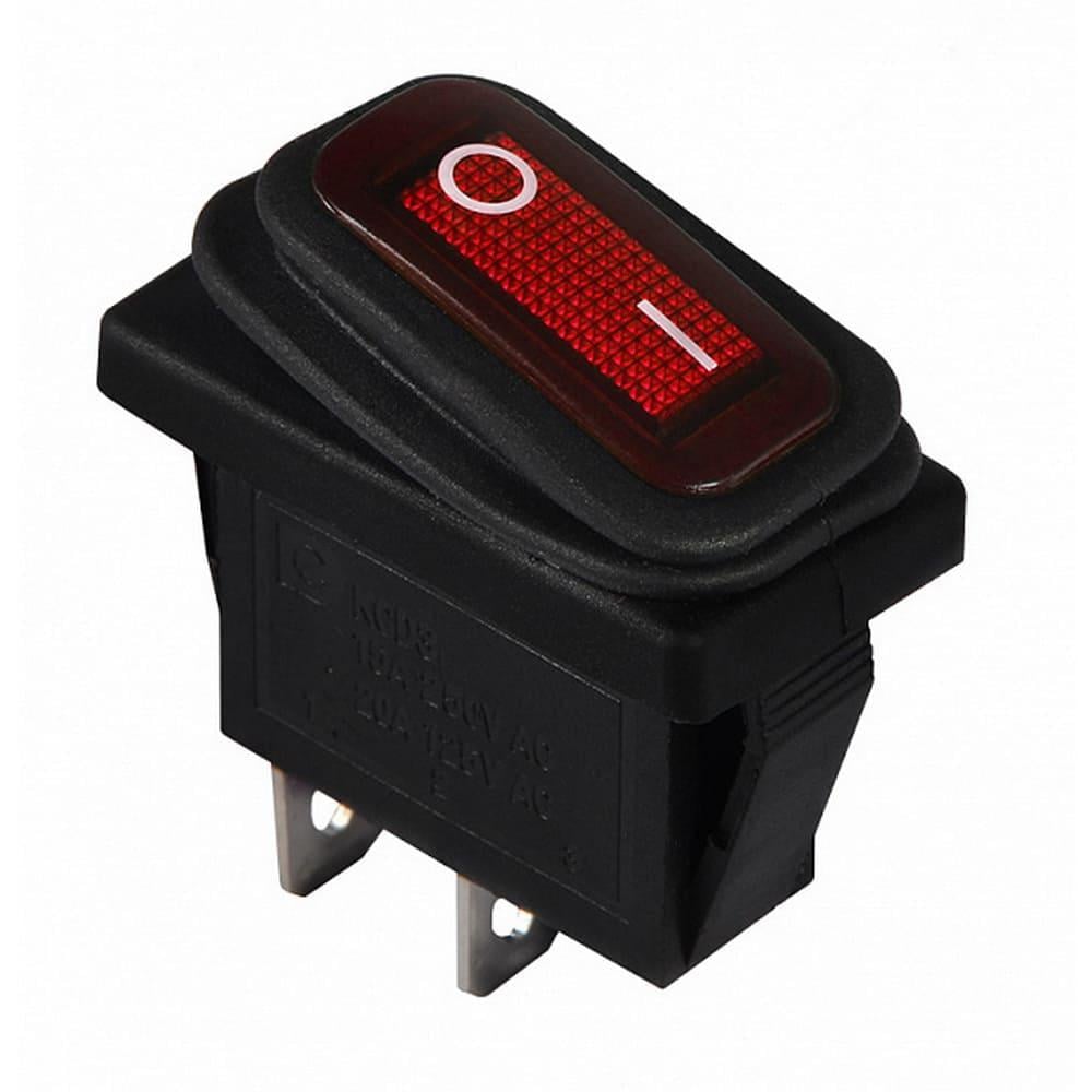 Переключатель одноклавишный АСКО-УКРЕМ KCD3-101W R/B с защитой Красный (27878604)