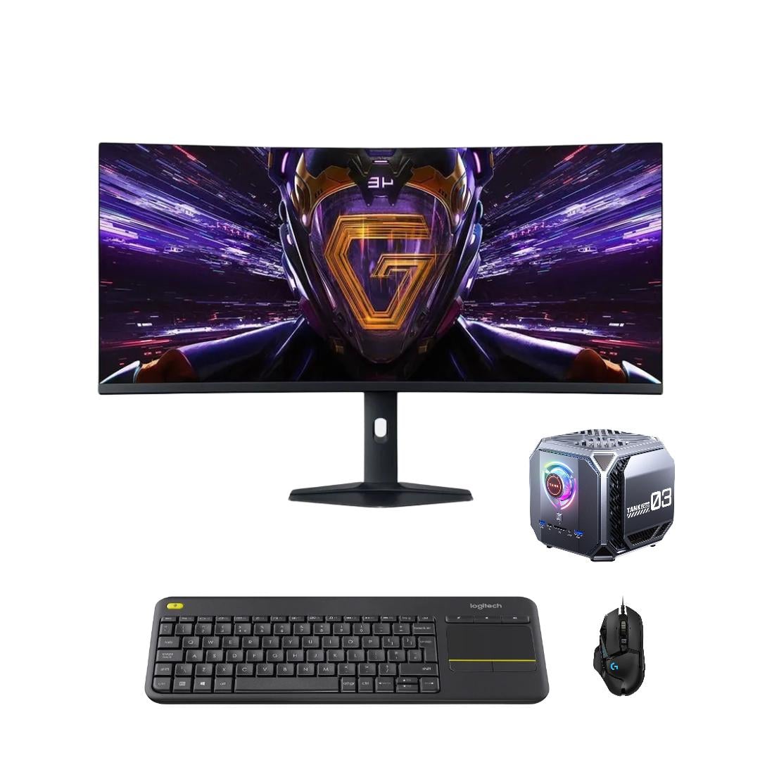 Ігровий комплект ПК Acemagic Tank03/i9-12900H/32GB/1TB/RTX 4060/монітор Redmi G34WQ Ultra WQHD 180 Гц/Logitech клавіатура та миша (epic2328)