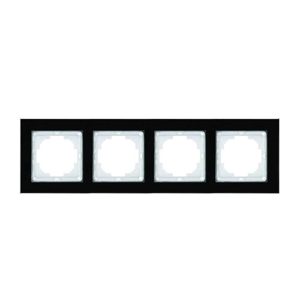 Рамка четырехместная Nilson Alegra Черное стекло (25BL0094)