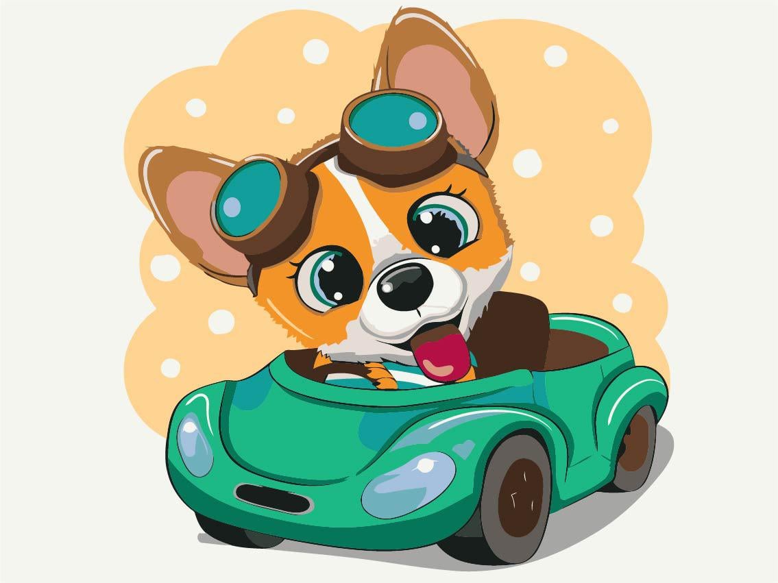 Картина по номерам Brushme Корги у руля 40x50 см (KBS0073) Картина по номерам Brushme Корги у руля 40x50 см (KBS0073)