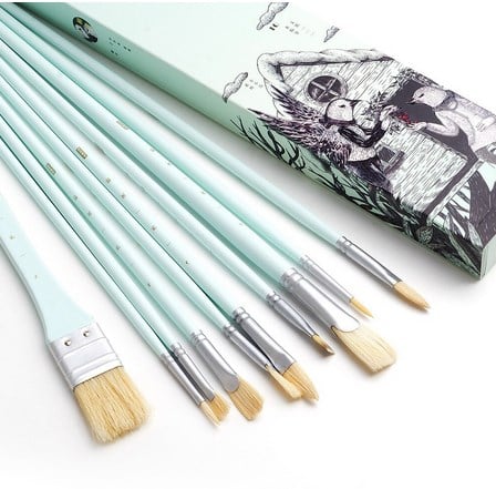 Набор профессиональных художественных кистей MIYA BIRDS 10 шт. из натуральной щетины Мятная коробка - фото 2 Набор профессиональных художественных кистей MIYA BIRDS 10 шт. из натуральной щетины Мятная коробка - фото 2