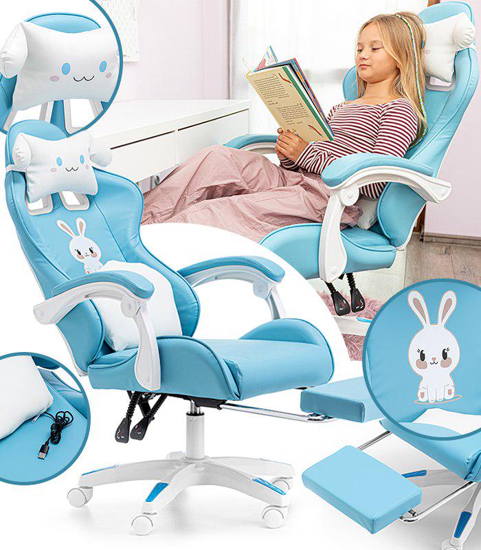 Крісло геймерське дитяче G893 з подушками та підставкою для ніг Синій (24096887) - фото 9 Крісло геймерське дитяче G893 з подушками та підставкою для ніг Синій (24096887) - фото 9