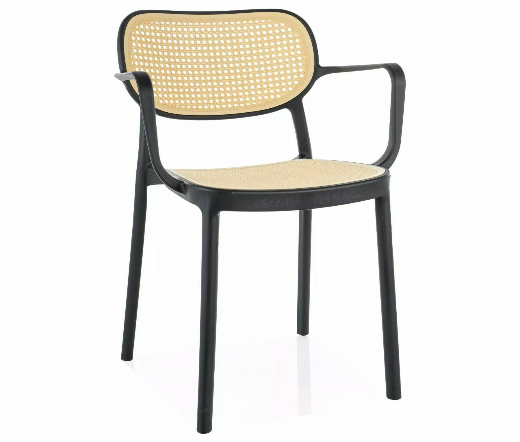 Стул садовый пластиковый Signal BALI II Эффект Ротанга Черный (15348151)