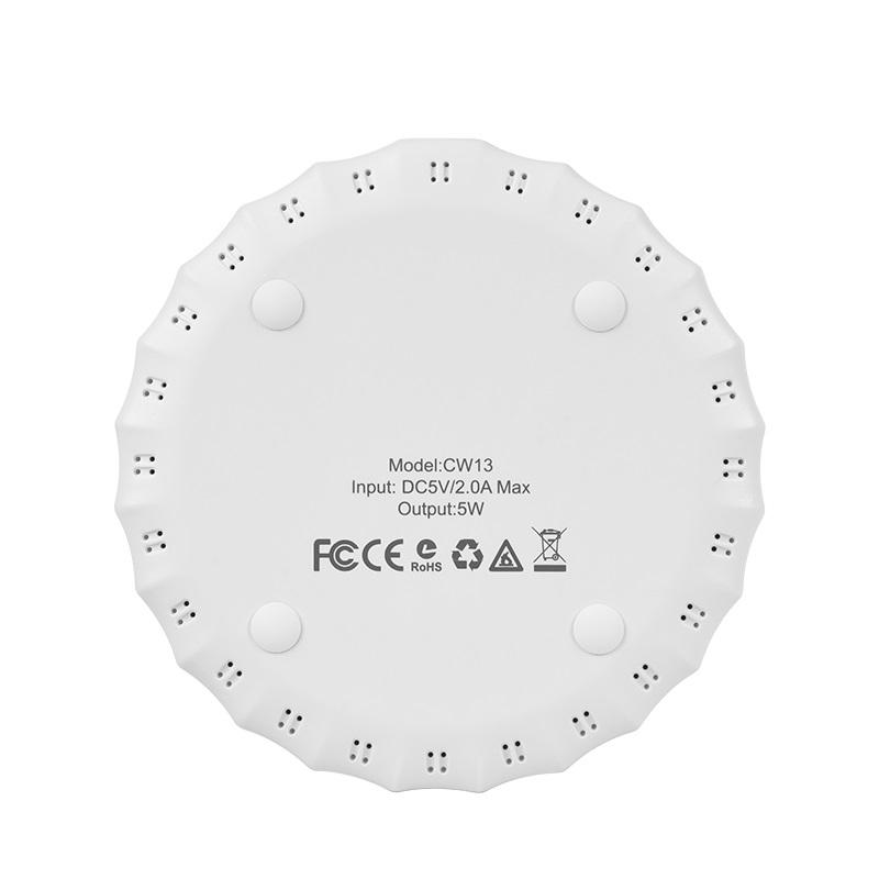 Бездротова кругла зарядка Hoco CW13 5 W Sensible wireless charger 2A Білий - фото 2