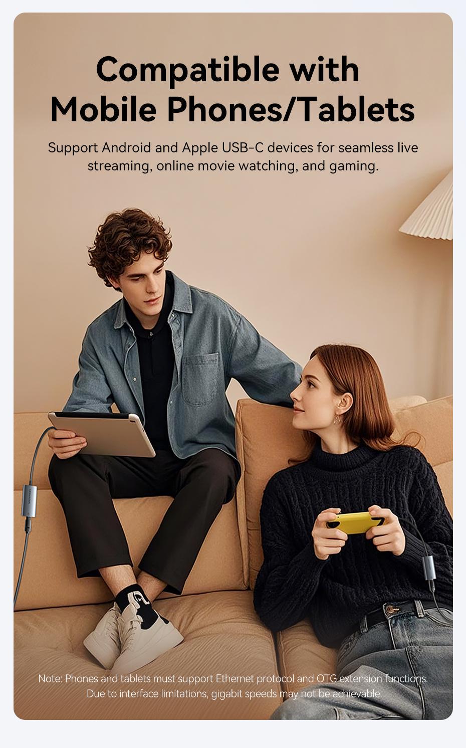 Адаптер Vention USB-C/USB-A на Gigabit Ethernet 1000 Мбит/с алюминиевый Plug and Play 0.15 м Серый (CFQHB) - фото 13