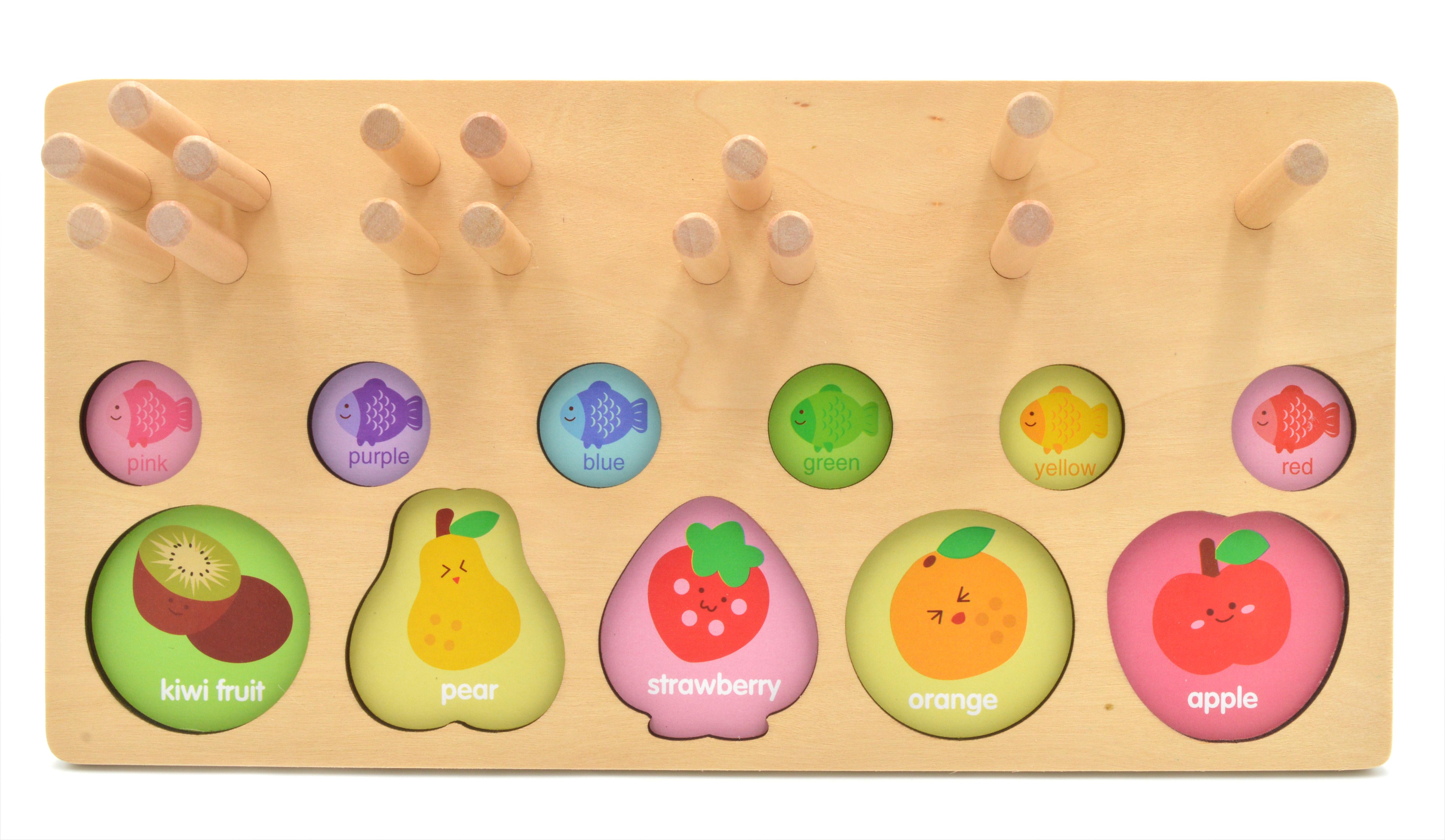 Доска логическая деревянная сортер-пирамидка/разрезные фрукты/рыбалка/формы/цвета (74534) - фото 4 Доска логическая деревянная сортер-пирамидка/разрезные фрукты/рыбалка/формы/цвета (74534) - фото 4