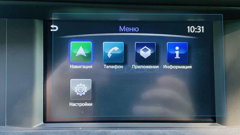 Стекло защитное Pixsel гибридный глянец на монитор Infiniti Q30 7“ 2016