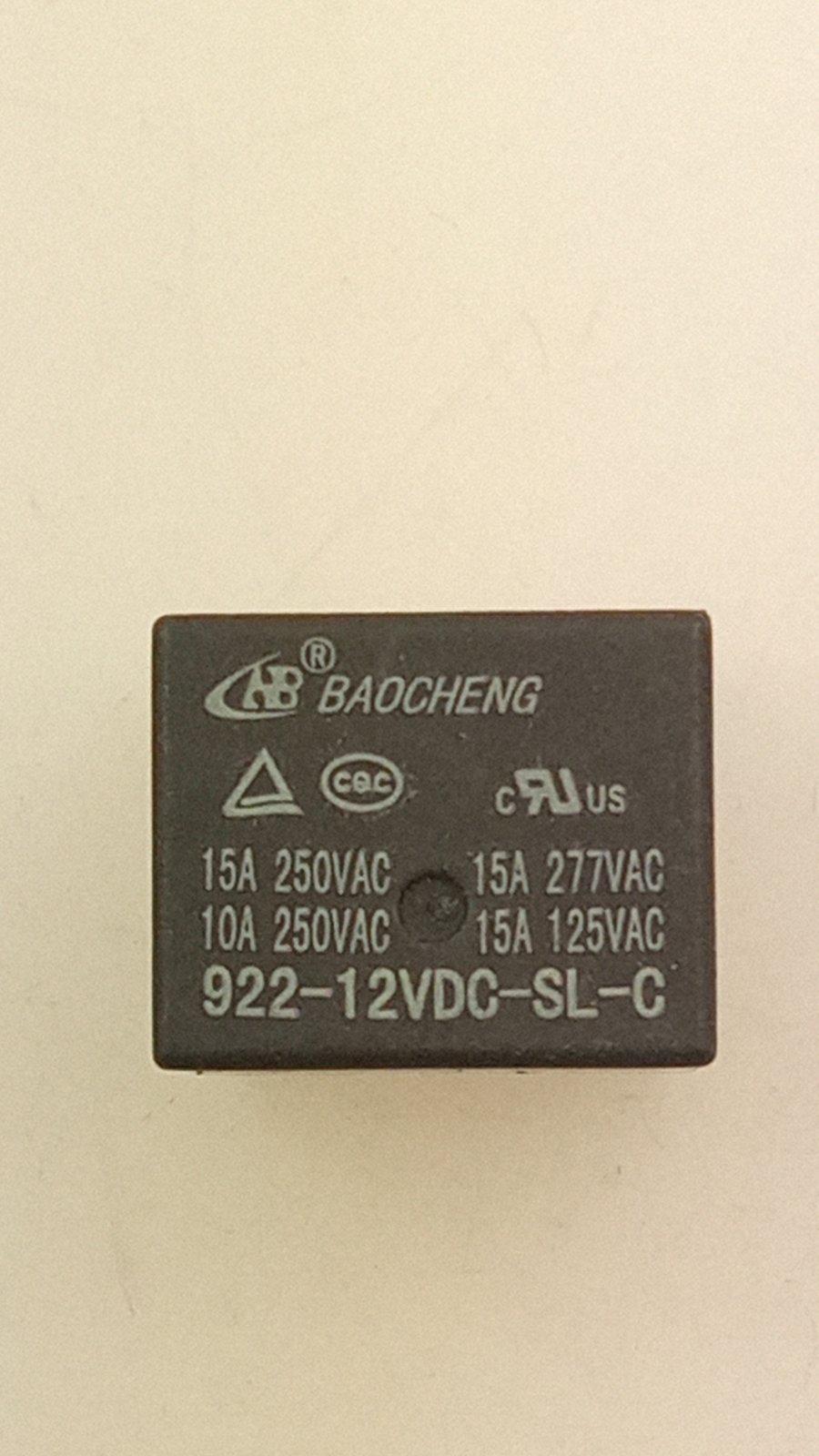 Реле BAOCHENG 922-12VDC-SL-C 12VDC/10A/277VAC 19x15/5x19/5
