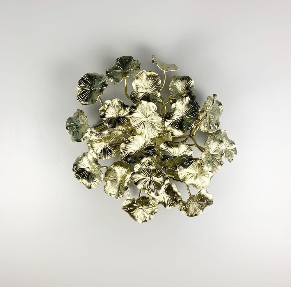 Светильник Line.F с лепестками флористическая модель Золотой (1308_2034)