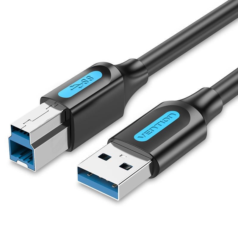 Кабель для принтера Vention USB-USB Type-B 3.0 5 Гбит/с 2A USB-A 3.0 на USB-B 3.0 1 м Черный (COOBF)
