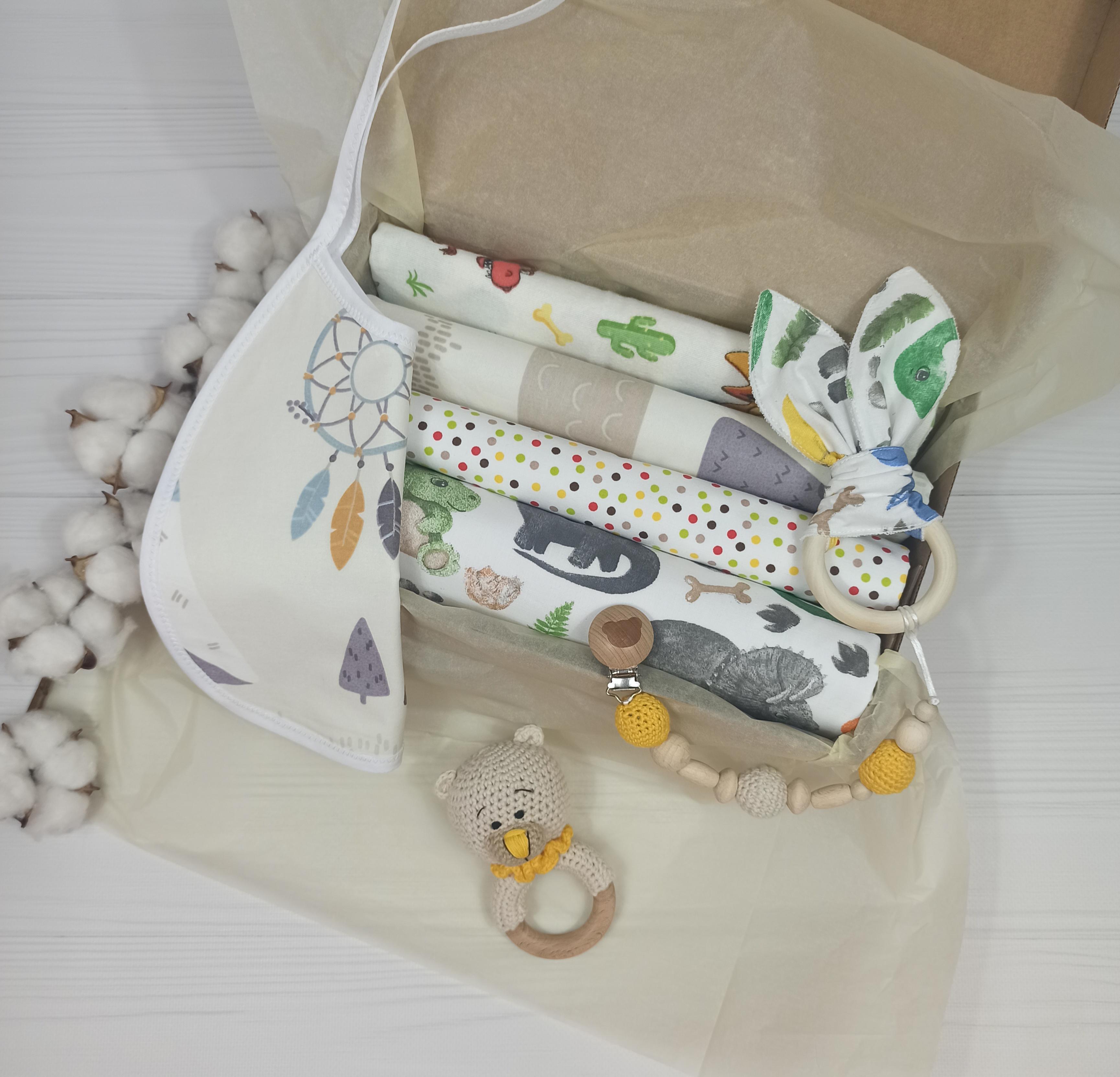 Набор пеленок a.l.babybox Звери индейцы в горах 8 шт. Бело-бежевый (18237399)